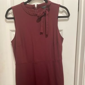 New burgundy knit sheath dress
